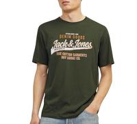 JACK & JONES Jjelogo Tee SS O-Neck 2 col Aw24 SN T-Shirt, Verde Combo, XS Uomo
