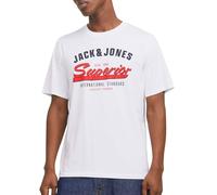 JACK & JONES JJELOGO Tee SS O-Neck 2 col SS25 SN, Bianco, L
