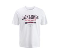 JACK & JONES Jjelogo Tee SS O-Neck 2 col Ss26 SN Pls, Bianco, 3XL