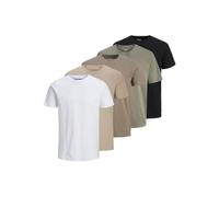 JACK & JONES Jjeorganic Basic Tee SS O-Ne 5Pk MP Noos, Nero, M (Pacco da 5) Uomo