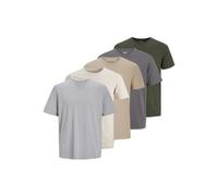 JACK & JONES Jjeorganic Basic Tee SS O-Ne 5Pk MP Noos, Raggio di Luna, S (Pacco da 5) Uomo