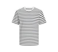 JACK & JONES JJEORGANIC Basic Tee SS O-Neck Noos, T-Shirt, Uomo, Cloud Dancer/Stripes: Navy Blazer, S