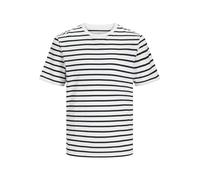 JACK & JONES JJEORGANIC Basic Tee SS O-Neck Noos, T-Shirt, Uomo, Cloud Dancer/Stripes: Navy Blazer, XXL