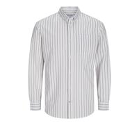 JACK & JONES Jjeoxford - Maglietta a Maniche Lunghe da Uomo LS Noos, Crockery/Strisce: Strisce, L