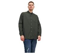 JACK & JONES Jjeoxford Shirt L/S S21 PS Noos Camicetta, Verde, XXXL Uomo