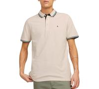JACK & JONES Jjepaulos Polo SS Noos Maglietta, Beige - Blu, S Uomo