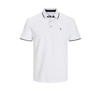 JACK & JONES Jjepaulos Polo Ss Noos Maglietta, Bianco (White Detail: Slim Fit), S Uomo