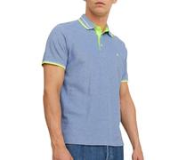 JACK & JONES Jjepaulos Polo Ss Noos Maglietta, Blu - Verde Chiaro, M Uomo
