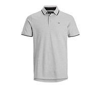 JACK & JONES Jjepaulos Polo Ss Noos Maglietta, Grigio (Light Grey/Melange), L Uomo