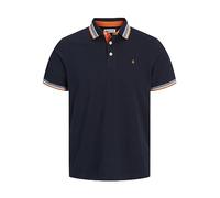 JACK & JONES Jjepaulos Polo Ss Noos Maglietta, Nero - Grigio - Arancione, L Uomo
