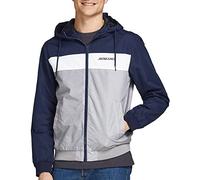 Jack & Jones Jjerush Blocking Hood Bomber Giacca, Blu (Navy), S Uomo
