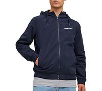 JACK & JONES Jjerush Blocking Hood Bomber Noos - Giacca da uomo, Blu navy/dettaglio: tinta unita, L