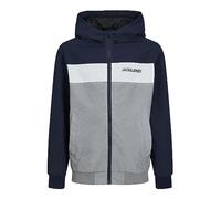 Jack & Jones Giacca junior Rush con cappuccio blu navy / grigio basalto / bianco Taglia 152