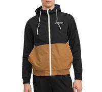 JACK & JONES Jjerush Hood Bomber Noos, Black/Detail:Otter/White Blocking, M Uomo