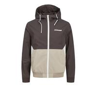 JACK & JONES Jjerush Hood Bomber Noos - Giacca softshell da uomo, Pacciamatura/dettaglio: crockery/blocco bianco, L