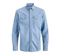 JACK & JONES Jjesheridan - Maglietta L/S Noos, Mix Blu Chiaro, S