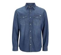 JACK & JONES Jjesheridan Shirt L/s, Camicia in jeans Uomo, Blu (Medium Blue Denim Fit: Slim), Large