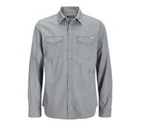 JACK & JONES Jjesheridan Shirt L/s, Camicia in jeans Uomo, Grigio (Light Grey Denim Fit:Slim), Medium