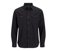 JACK & JONES Jjesheridan Shirt L/s, Camicia in jeans Uomo, Nero (Black Denim Fit:Slim), X-Large