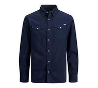 JACK & JONES JJESHERIDAN SHIRT L/S NOOS, Camicia, Uomo, Blu (Dark Navy), XL
