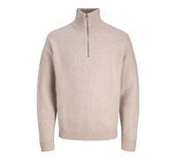 Jack & Jones - Maglione soffice grigio con zip corta XXL