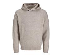Jack & Jones - Felpa in maglia soffice beige con cappuccio-Grigio M