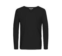 JACK & JONES Jjesplit Neck Tee LS Noos, Nero, M Uomo