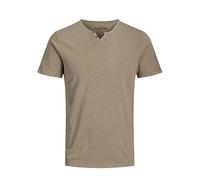 JACK & JONES Jjesplit Neck Tee Ss Noos, T-Shirt Uomo, Beige (Crockery Fit:slim), M