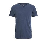 JACK & JONES Jjesplit Neck Tee Ss Noos, T-Shirt Uomo, Blu (Navy Blazer Fit:slim), L