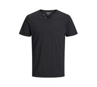 JACK & JONES Jjesplit Neck Tee Ss Noos, T-Shirt Uomo, Nero (Black Fit:slim), M