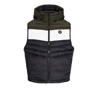 JACK & JONES Jjesprint Bodywarmer Hood Gilet, Nero/Dettaglio: Bianco/Rosa, XS Uomo