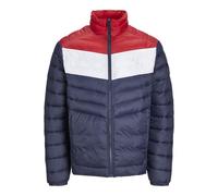 JACK & JONES Jjesprint Buffer Collar - Giacca da uomo, Navy Blazer/Dettagli: bianco/True Red Blocking, XS