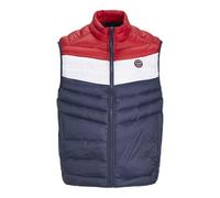 JACK & JONES Jjesprint - Gilet da uomo, Navy Blazer/Dettagli: bianco/True Red Blocking, S