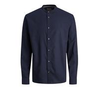 Jack & Jones Summer Band Linen Long Sleeve Shirt Blu M Uomo