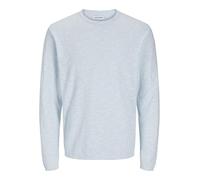 JACK&JONES JJESUMMER Knit Crew Neck SN, Blu Chambray. Dettagli: Bianco, S