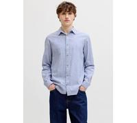 Jack & Jones - Jjesummer Linen Blend Shirt L/S Sn Blu - Abbigliamento S Blu