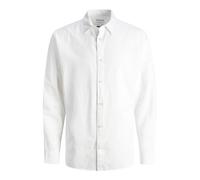 JACK & JONES Jjesummer Linen Shirt LS SN Pantaloni Chino, Bianco, M Uomo