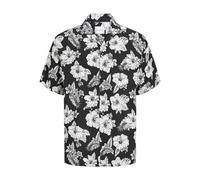 JACK & JONES Jjguru Monochrome AOP Resort Shirt SS Camicia, Nero, M Uomo