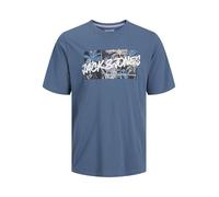 Jack & Jones JJHAWAII Shape Tee SS Crew Neck LN - Maglietta da Uomo, Oceanview, S