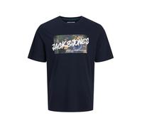 JACK & JONES Shape Tee SS Crew Neck Jjhawaii-Maglietta a Maniche Corte con Scollo Rotondo, Sky Captain, M Uomo
