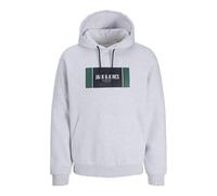 Jack & Jones Jjhayato Sweat Hood BTS - Felpa da Uomo, Melange Bianco, S