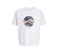 JACK & JONES Jjhonolulu Shape Tee SS Crew Neck, Bianco, XXL