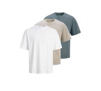 JACK & JONES Jjhugo Loose Tee SS Crew Neck 3Pk MP, Raggio di Luna, S