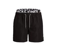 JACK & JONES Jjiaruba Jjswimshorts AKM Db WB Solid Bermuda, Nero, XL Uomo