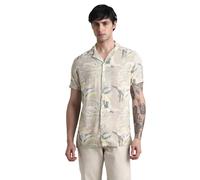 JACK & JONES Jjjeff Floral AOP Resort Shirt SS Camicia, Crockery, L Uomo
