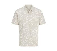 JACK & JONES Jjjeff Monochrome AOP Polo SS, Beige Chiaro, L Uomo