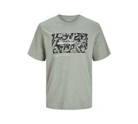 JACK & JONES Jjjeff Monocromatico Shape Tee SS Crew Neck, Iceberg Green., S