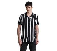 JACK & JONES JJJEFF Resort - Maglietta a Righe SS Relaxed, Nero, XL