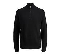 JACK & JONES Jjkaito Knit Half Zip BF, Nero, XL