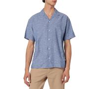 JACK & JONES Jjlinen Resort Shirt SS Camicia, Denim Sbiadito, S Uomo
